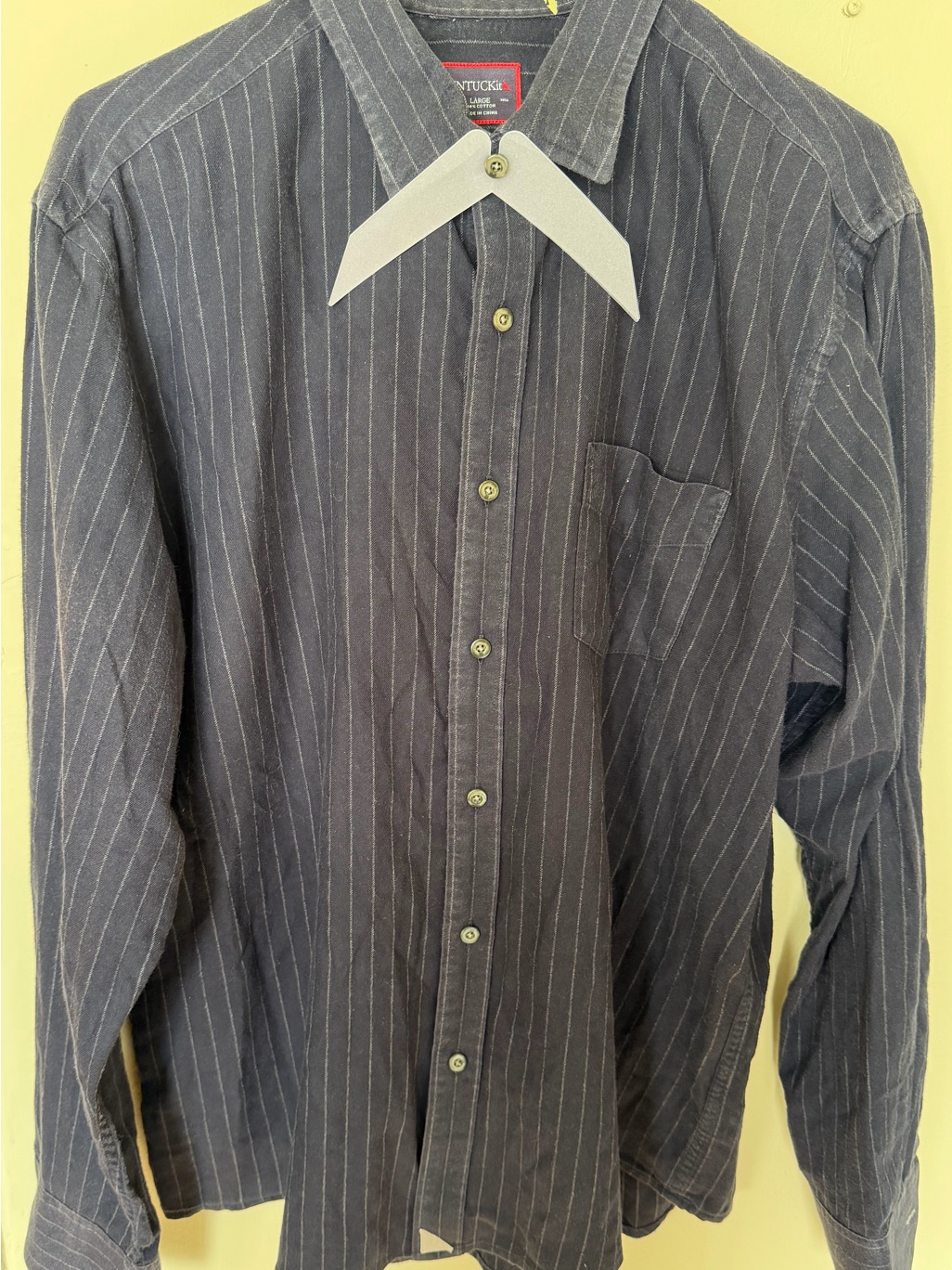 Untuckit Navy Pinstripe Button-Down Shirt